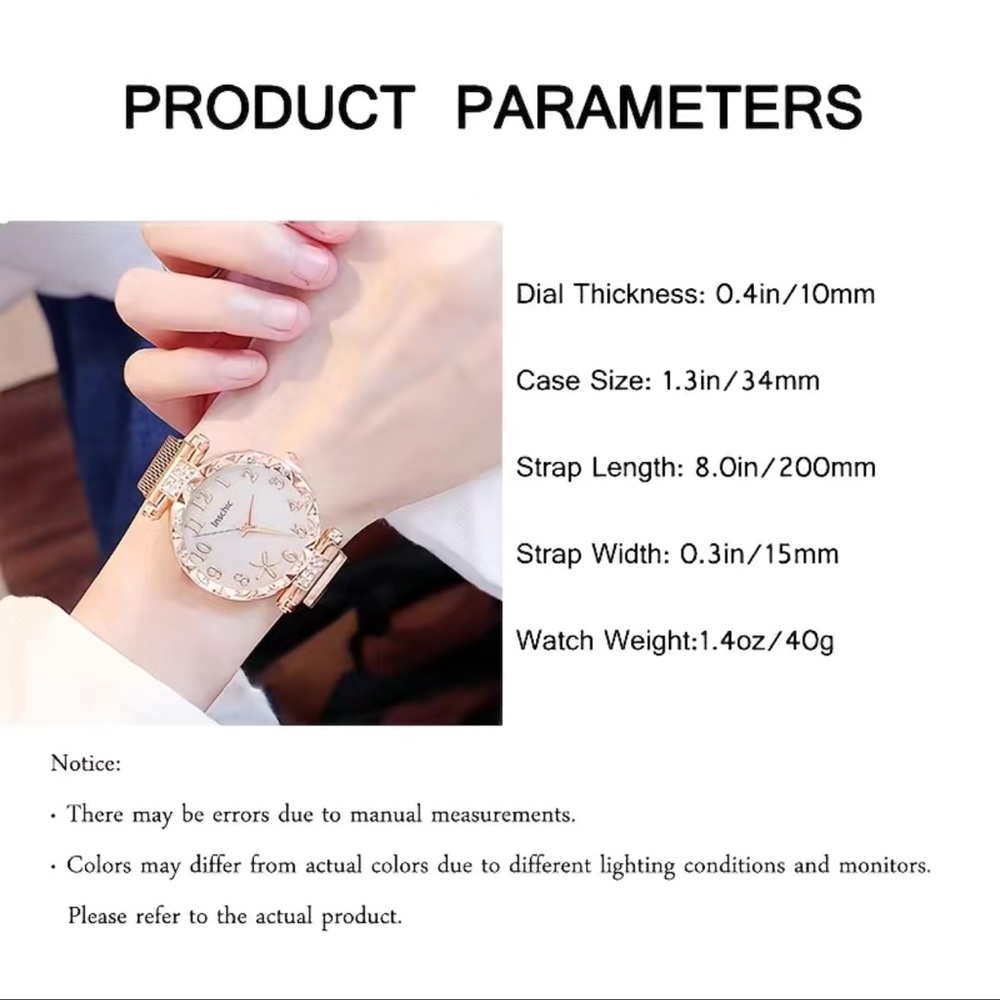 Rhinestone Quartz Watch And Rhinestone Bracelet - Picture 4 of 4
